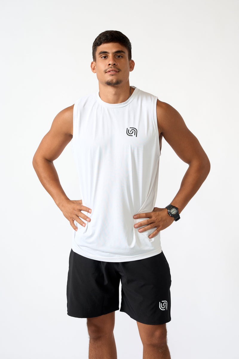 Beyond sportswear Men's White Sleeveless Top - Image 1